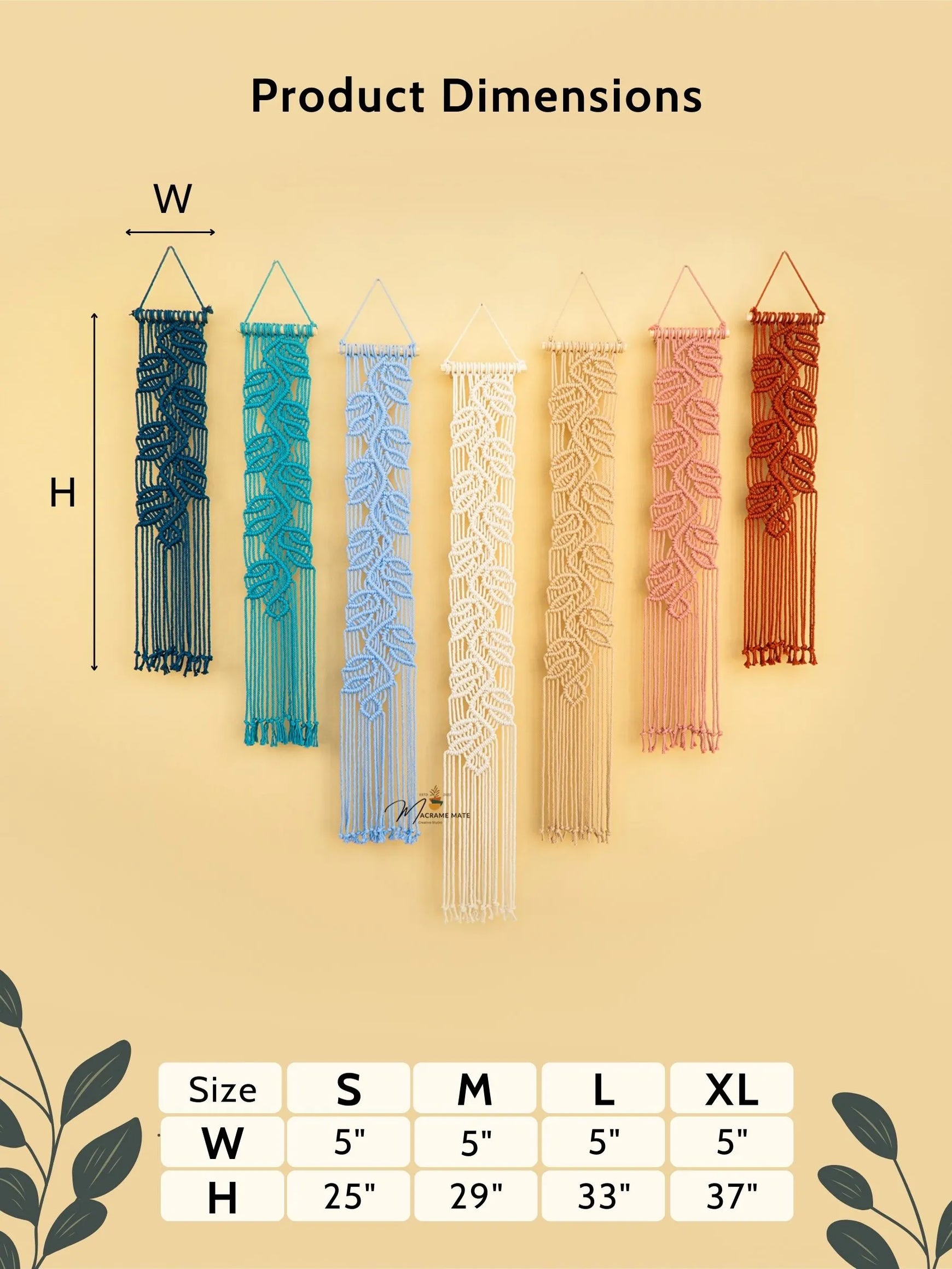 Vela Blue Pink Macrame Wall Hangings
