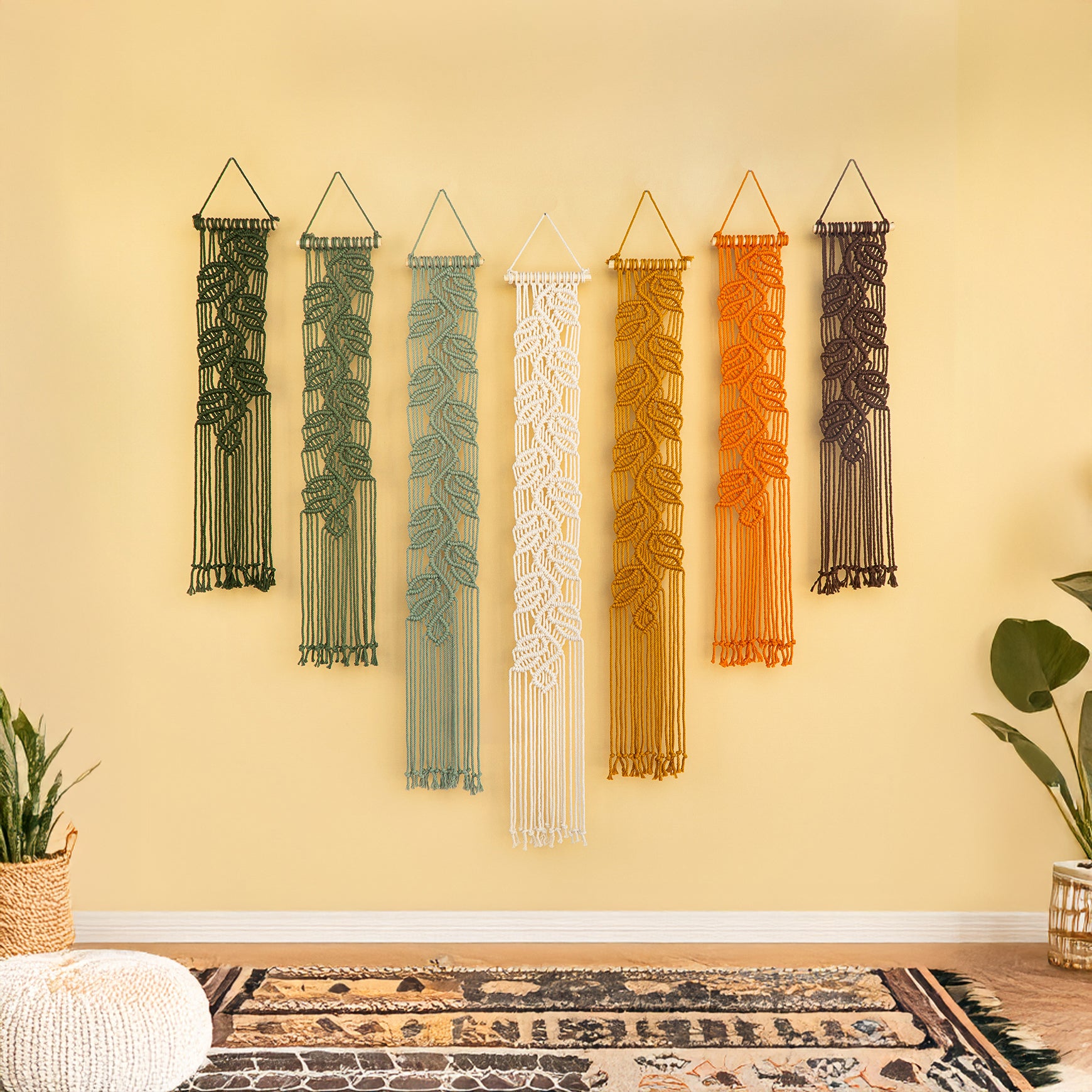 Vela Green Earth Macrame Wall Hangings