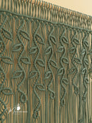 Macrame Leaf Curtain Wall Hanging Olive Green