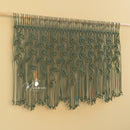 Macrame Leaf Curtain Wall Hanging Olive Green